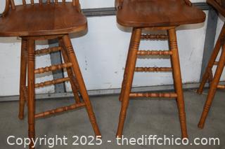 3 Swivel Bar Stools-18in x 16in x 48in