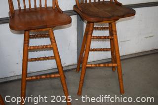 3 Swivel Bar Stools-18in x 16in x 48in