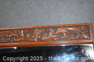 Vintage Framed Hand Craved Mirror-24in x 16in