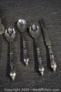 Plated Serving Tools-Some w/Blue Handles