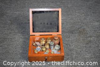 Wood Box w/Scale Weights