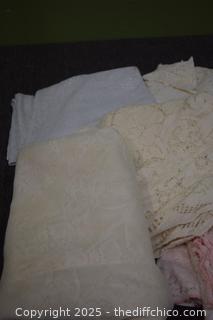 Lot of Vintage Lace Table Cloths