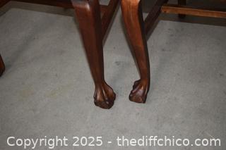 4 Vintage Oak Chairs w/carved feet-19in x 20in x 39in-18in up to seat