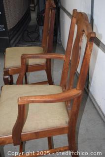 2 Vintage Oak Chairs-more info below