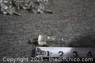 8 Vintage Glass Drawer Knobs