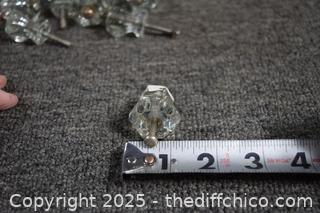 8 Vintage Glass Drawer Knobs