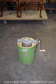 Vintage Ice Cream Machine-11in dia x 13in-needs better cleaning