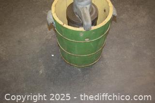 Vintage Ice Cream Machine-11in dia x 13in-needs better cleaning