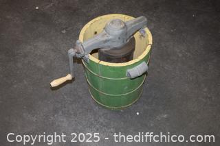 Vintage Ice Cream Machine-11in dia x 13in-needs better cleaning