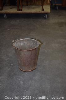 Metal Bucket - 11 1/2in dia x 12in