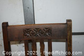 6 Vintage Oak Chairs-more info below