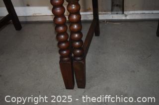 6 Vintage Oak Chairs-more info below