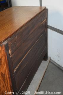 Vintage Quarter Saw Oak 4 Drawer Dresser-45in x 21in x 32in