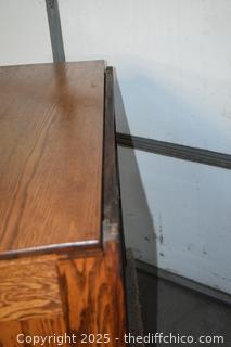 Vintage Quarter Saw Oak 4 Drawer Dresser-45in x 21in x 32in