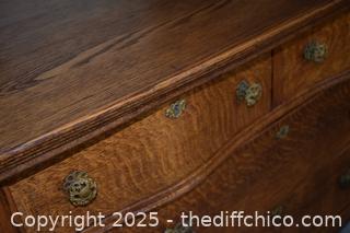 Vintage Quarter Saw Oak 4 Drawer Dresser-45in x 21in x 32in
