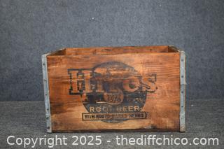 Vintage Wood Hires Box-18in x 12in x 10in