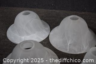 7 Frosted Lamp Shades-3 large, 4 small