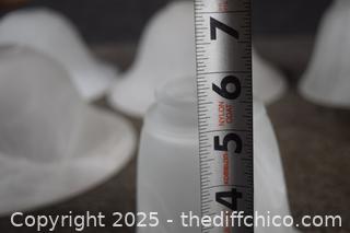 7 Frosted Lamp Shades-3 large, 4 small