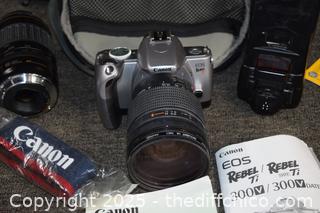 Canon EOS Rebel 7i plus camera backpack