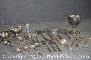 Mixed Lot of Silver Plate-some silver-not much