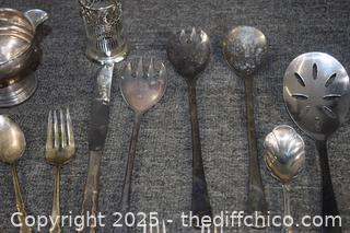 Mixed Lot of Silver Plate-some silver-not much