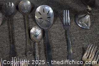 Mixed Lot of Silver Plate-some silver-not much