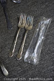 Mixed Lot of Silver Plate-some silver-not much