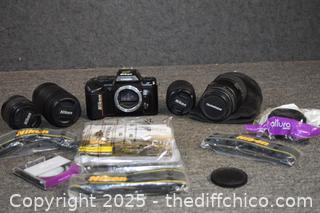 Nikon AF N4004 Camera, Lens and More
