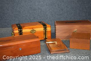 4 Wood Boxes