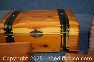 4 Wood Boxes