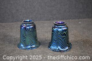 2 Hand Blown Lamp Shades