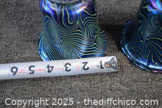 2 Hand Blown Lamp Shades