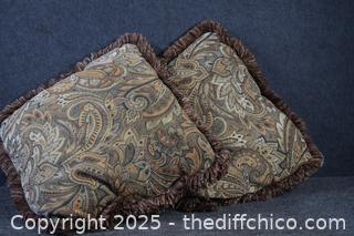 2 Throw Pillows - 18in x 18in