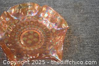 Vintage Imperial Marigold Carnival Glass Bowl
