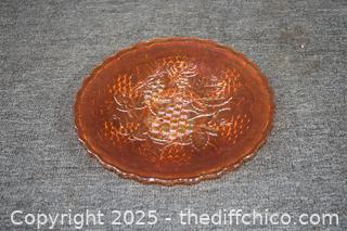 Vintage Marigold Carnival Glass Plate
