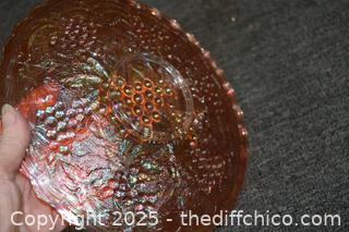 Vintage Marigold Carnival Glass Plate
