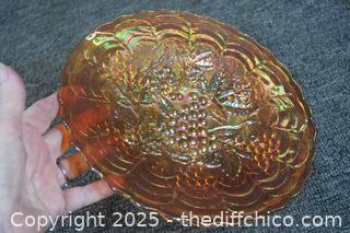 Vintage Marigold Carnival Glass Plate