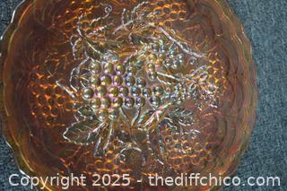 Vintage Marigold Carnival Glass Plate