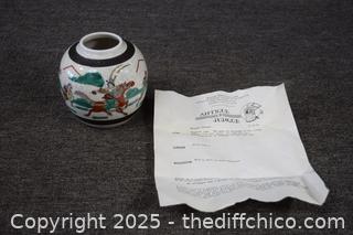 Vintage Oriental Vase w/appraisal 