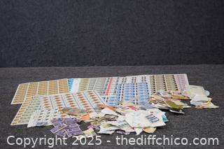 Vintage Sheet of Stamps and More