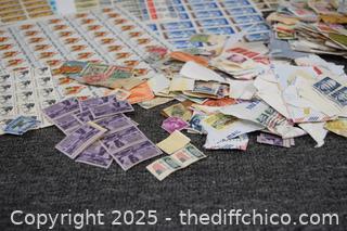 Vintage Sheet of Stamps and More