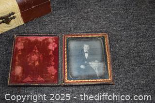 Vintage Pipe Box plus Framed Picture