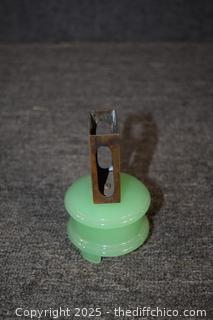 Vintage Jadeite and Cloisonné Match Box Holder