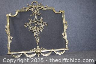 Awesome Brass Fire Screen -no feet- 28in x 27in