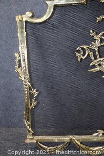 Awesome Brass Fire Screen -no feet- 28in x 27in