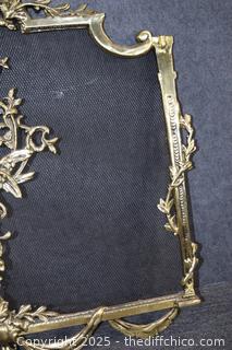 Awesome Brass Fire Screen -no feet- 28in x 27in