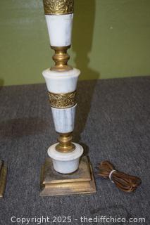 2 Vintage Marble Base Lamps