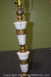 2 Vintage Marble Base Lamps