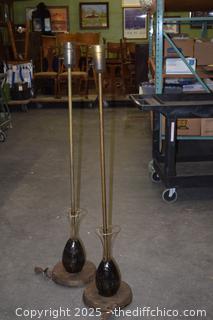 2 Vintage Floor Lamps-untested - 11in dia x 53in