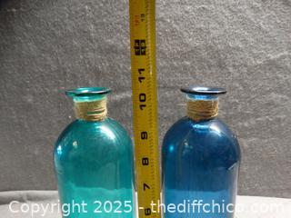 2 Glass Decorative Bottles